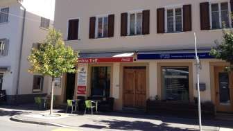 Der Imbiss Treff in Thusis im Winter